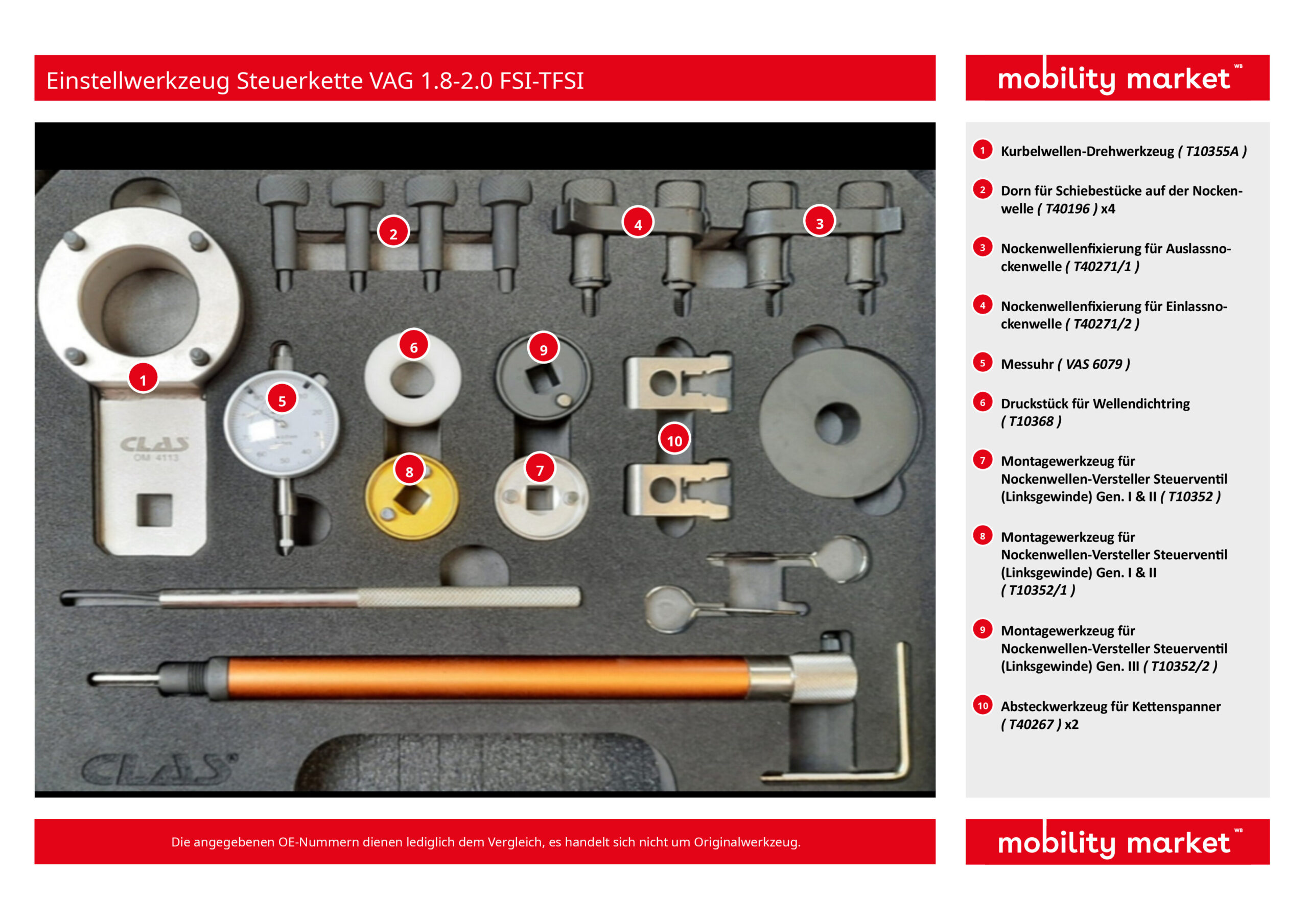 einstellwerkzeug steuerkette vag 1.8 2.0 fsi tfsi