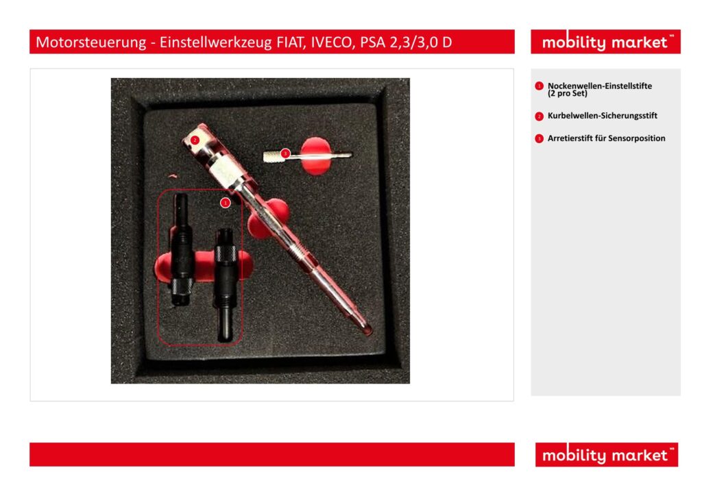 motorsteuerung  einstellwerkzeug fiat, iveco, psa 2.3 / 3.0 multijet, hdi  diesel, bifuel, cng