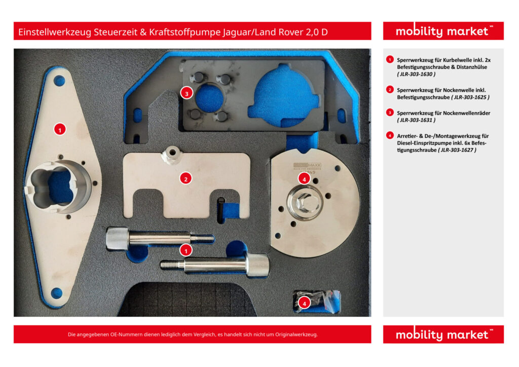 einstellwerkzeug steuerzeit & kraftstoffpumpe jaguar / land rover 2.0 d 200d / 204d