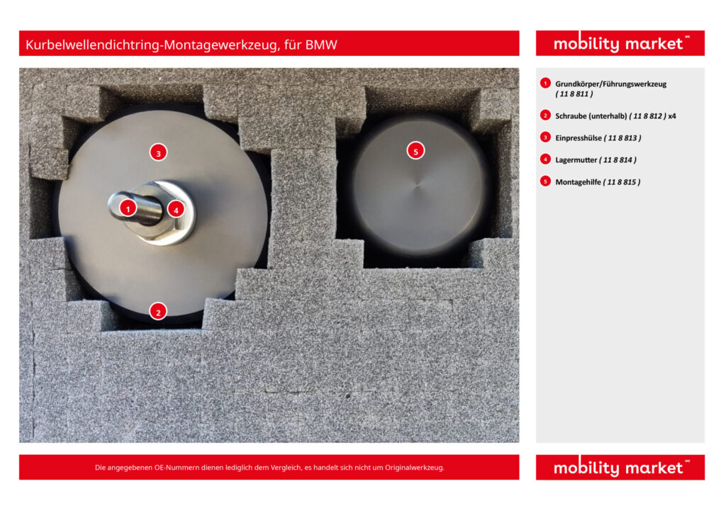 kurbelwellendichtring montagewerkzeug, getriebeseitig für bmw / mini / toyota – b37 / b57 / n47 / n57 / 1ww