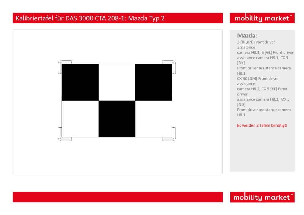 kalibriertafel für bosch das 3000 cta 208 1: mazda typ 2