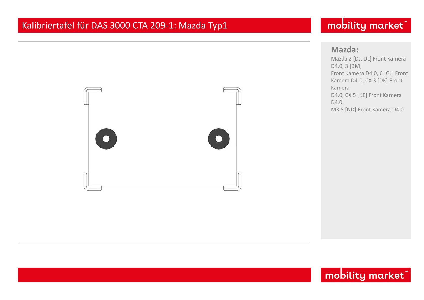 kalibriertafel für bosch das 3000 cta 209 1: mazda typ1