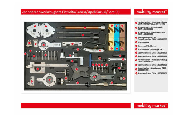 Zusatzbild 2 Zahnriemenwerkzeugsatz Fiat/Alfa/Lancia/Opel/Suzuki/Ford