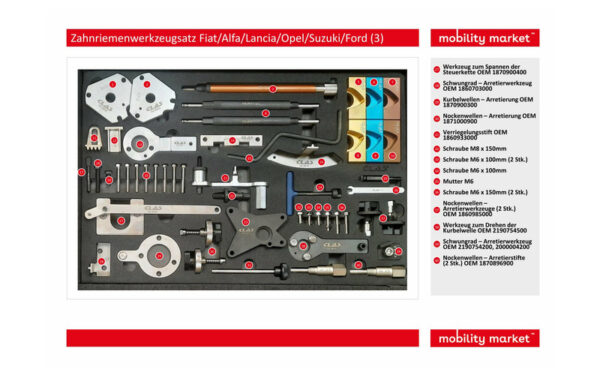 Zusatzbild 3 Zahnriemenwerkzeugsatz Fiat/Alfa/Lancia/Opel/Suzuki/Ford