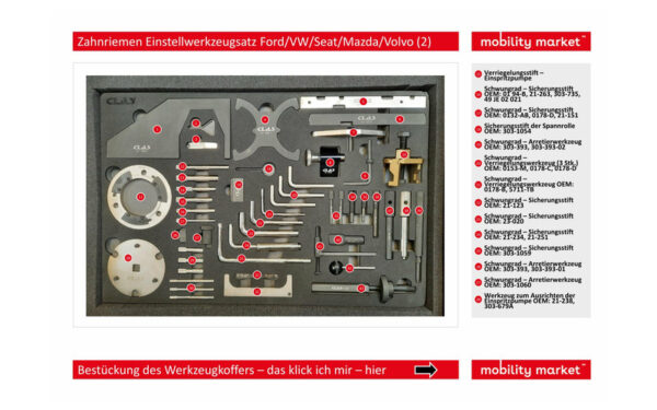 Zusatzbild 2 Zahnriemen Einstellwerkzeugsatz Ford/VW/Seat/Mazda/Volvo