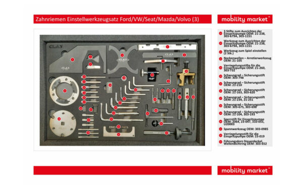Zusatzbild 3 Zahnriemen Einstellwerkzeugsatz Ford/VW/Seat/Mazda/Volvo