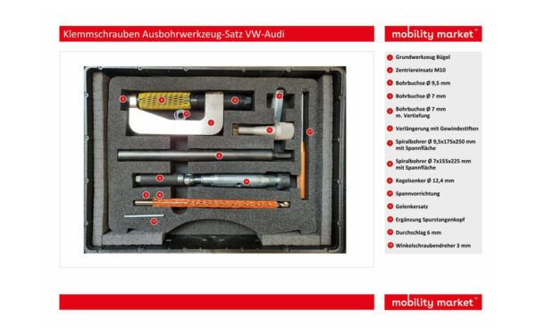 Zusatzbild 1 Klemmschrauben Ausbohrwerkzeug-Satz VW-Audi