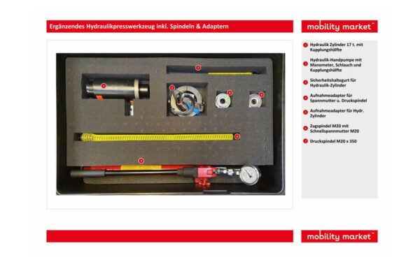 Zusatzbild 1 Ergänzendes Hydraulikpresswerkzeug inkl. Spindeln & Adaptern