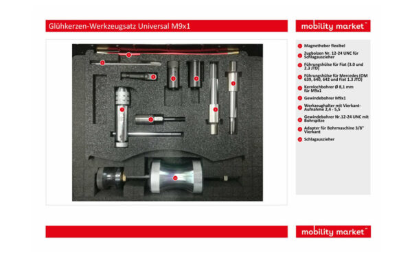 Zusatzbild 2 Glühkerzen-Werkzeugsatz Universal M9x1