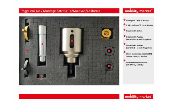 Zusatzbild 1 Traggelenk De-/ Montage-Satz für T4/Multivan/California