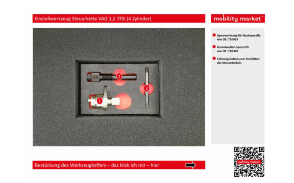 Zusatzbild 1 Einstellwerkzeug Steuerkette VAG 1,2 TFSi (4 Zylinder)