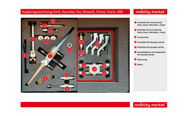 Zusatzbild 2 Kupplungswerkzeug Ford, Hyundai, Kia, Renault, MB, Smart