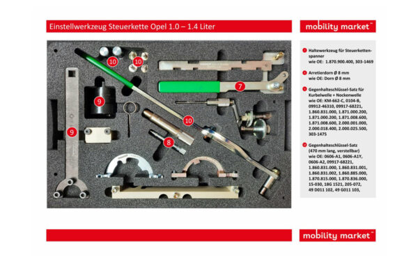 Zusatzbild 2 Einstellwerkzeug Steuerkette Opel 1.0 – 1.4 Liter