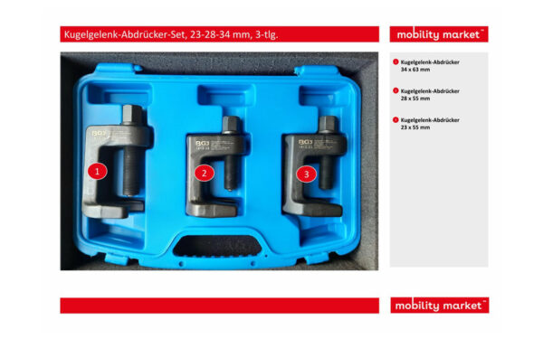 Zusatzbild 1 Kugelgelenk-Abdrücker-Set, 23-28-34 mm, 3-tlg.