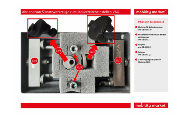 Zusatzbild 3 Abziehersatz/Zusatzwerkzeuge zum Steuerzeiteneinstellen VAG