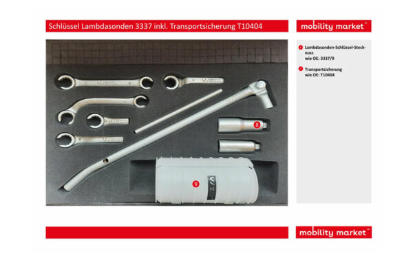 Zusatzbild 2 Schlüssel Lambdasonden 3337 inkl. Transportsicherung T10404