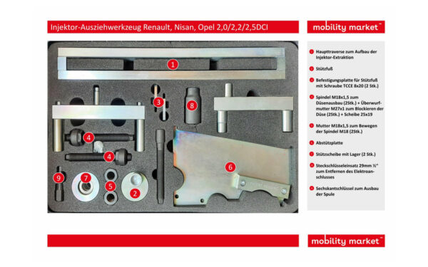 Zusatzbild 1 Injektor-Ausziehwerkzeug Renault, Nissan, Opel 2,0/2,2/2,5 D