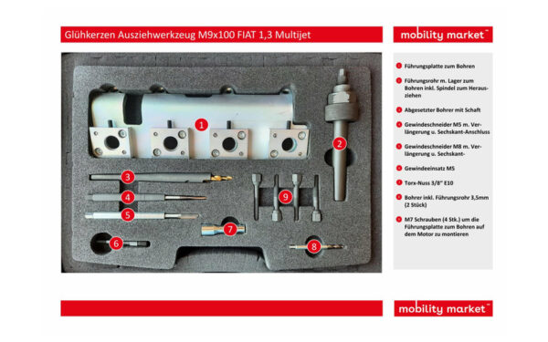 Zusatzbild 2 Glühkerzen Ausziehwerkzeug M9x100 FIAT 1,3 Multijet