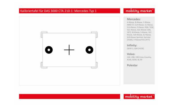 Zusatzbild 1 Kalibriertafel für DAS 3000 CTA 210-1: Mercedes Typ 1