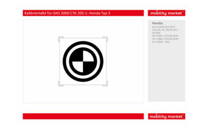 Zusatzbild 1 Kalibriertafel für DAS 3000 CTA 205-1: Honda Typ 3