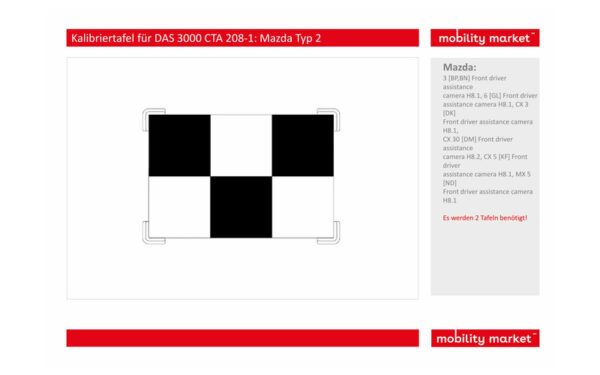 Zusatzbild 1 Kalibriertafel für DAS 3000 CTA 208-1: Mazda Typ 2