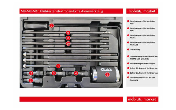 Zusatzbild 1 M8-M9-M10 Glühkerzenelektroden-Extraktionswerkzeug