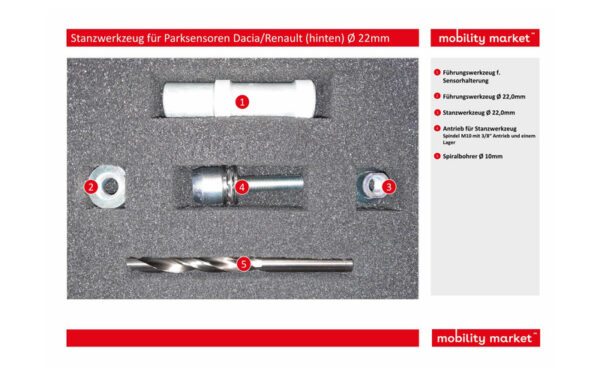 Zusatzbild 1 Stanzwerkzeug für Parksensoren Dacia/Renault (hinten) Ø 22mm