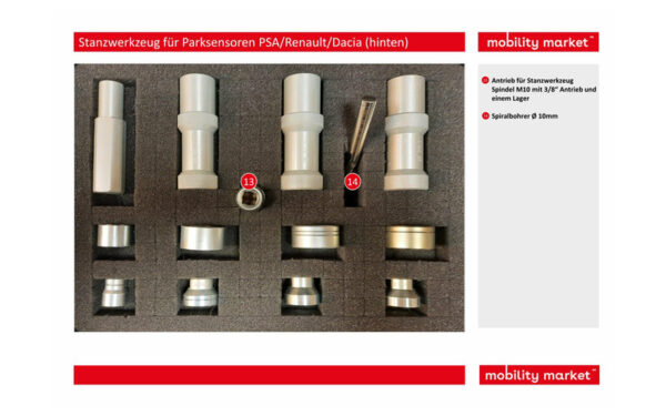 Zusatzbild 2 Stanzwerkzeug für Parksensoren Skoda (hinten) Ø 18-28,1 mm