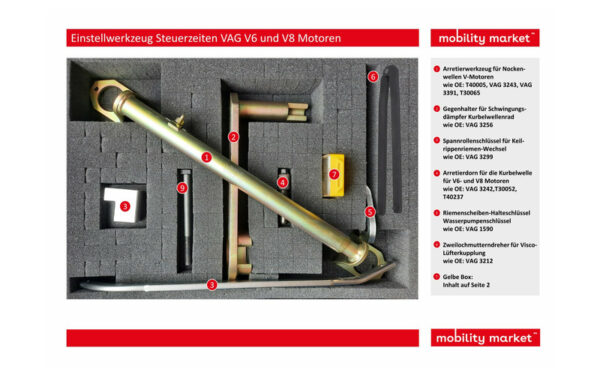 Zusatzbild 1 Einstellwerkzeug Steuerzeiten VAG V6 und V8 Motoren