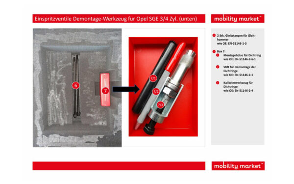 Zusatzbild 5 Einspritzventile Demontage-Werkzeug für Opel SGE 3/4 Zyl.