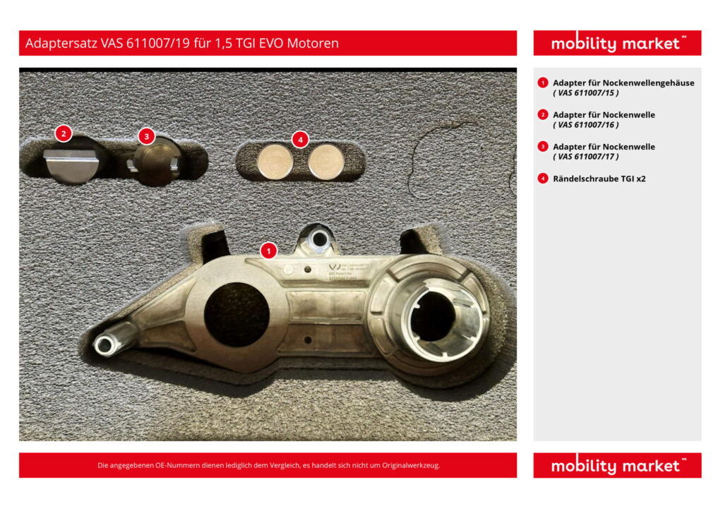 adaptersatz vas 611007/19 für 1,5 tgi evo motoren