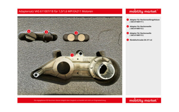 Zusatzbild 1 Adaptersatz VAS 611007/18 für 1,0/1,6 MPI EA211 Motoren