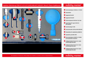 injektor demontagesatz mod. mb om 611,612,613,642,646,647,648,651 für bosch magnetventil & piezo injektoren