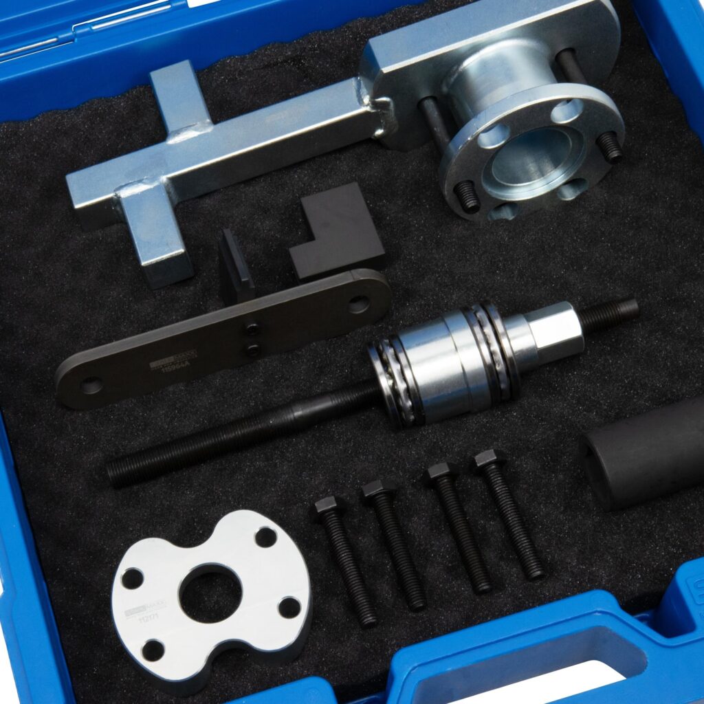 kurbelwellen gegenhalter und abzieher, für jaguar, land rover, 3.5l, 4.2l, 5.0l, 306ps, 508ps, 508pn